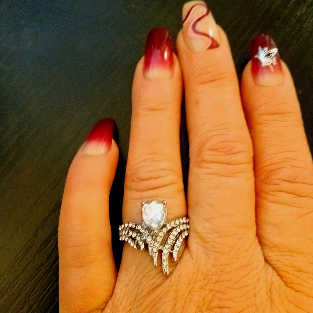 Intricate Silver Pavé Ring with Nature-Inspired Design